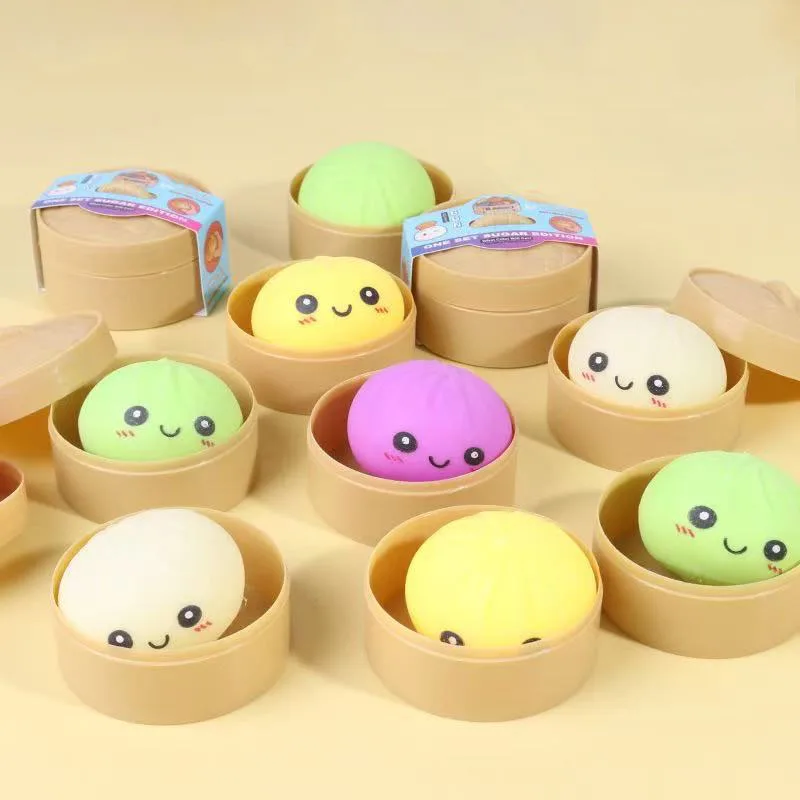 -Blind Box Colorful Simulated Dumpling Squishy Relaxing Relieve Anxiety Antistress Enhance Happiness Rebound SqueezeReliever Toy