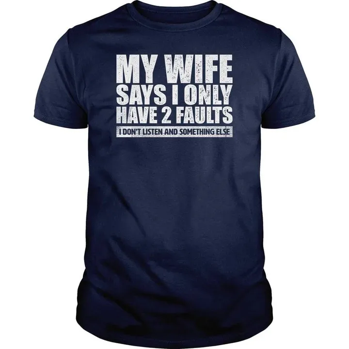 زوجتي يقول FunnyT-Shits شعار الجرافيك طباعة بلايز تي شيرت في الهواء الطلق عادية خمر تي شيرت الترفيه رسالة بلايز #2