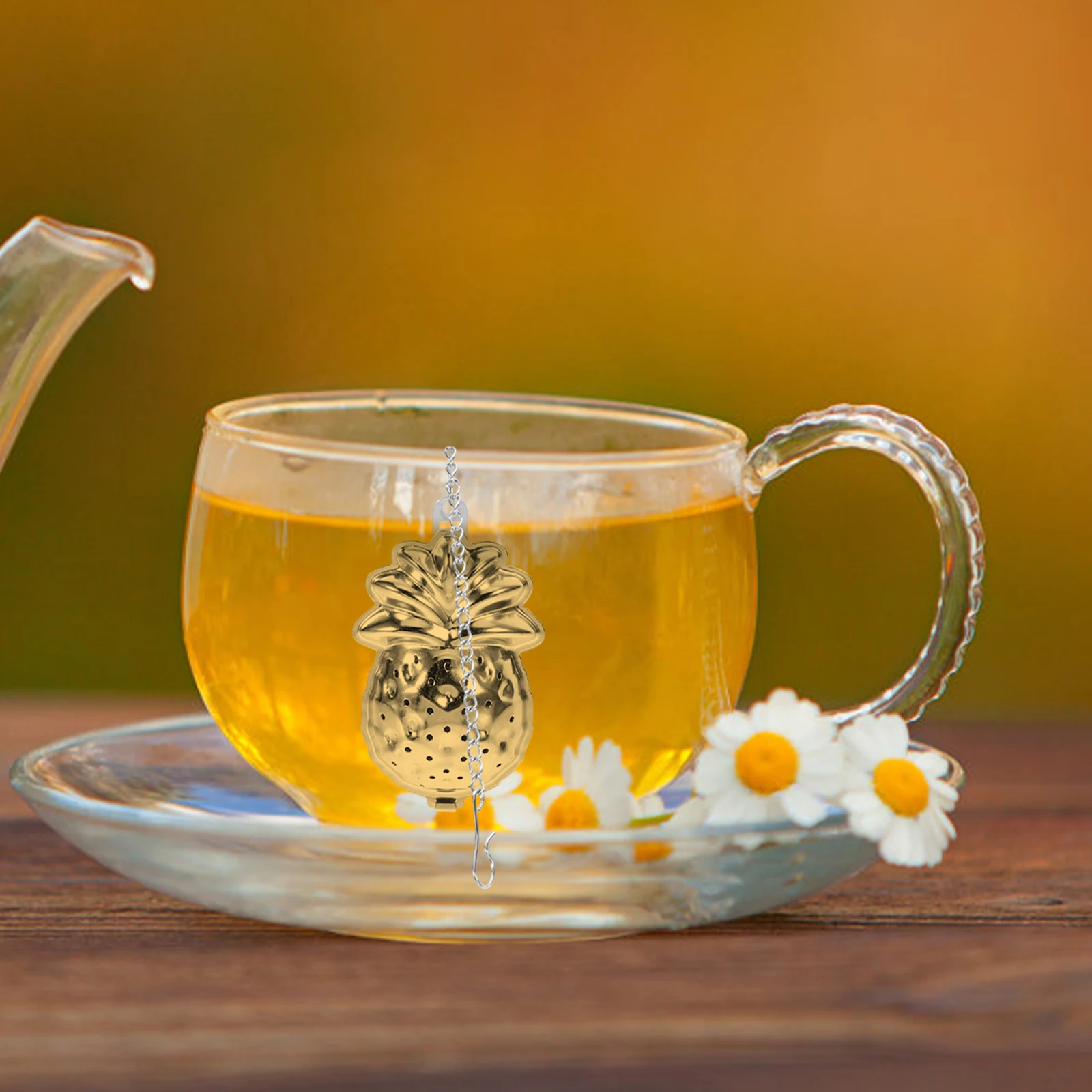 

4 Lovely Shaped Tea Strainers Stainless Steel Infuser Bird Pineapple Fox Teapot Design Fine Mesh Filter Reusable Kitchen