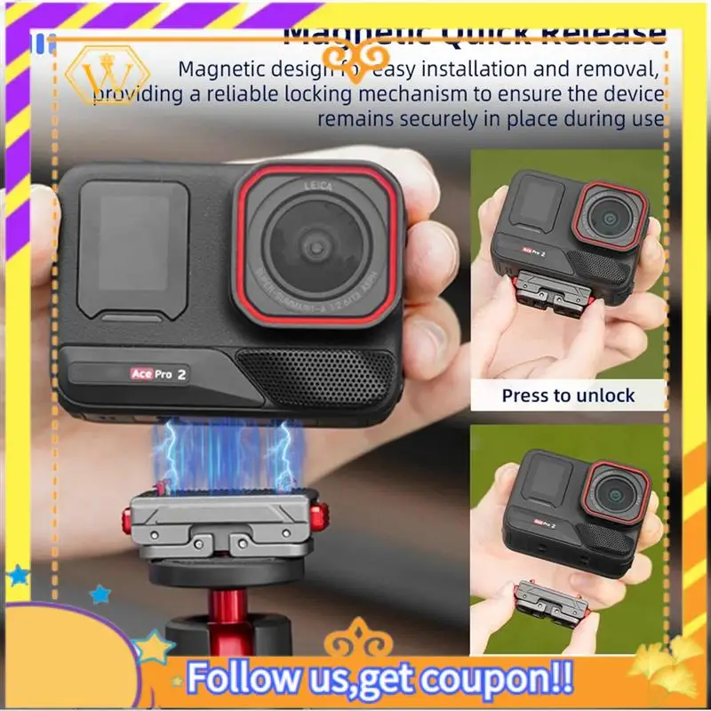 Latest-For Insta360 Ace Pro2 Metal Quick Release Dock X4 Magnetic Adapter Base Upper Cover Accessory