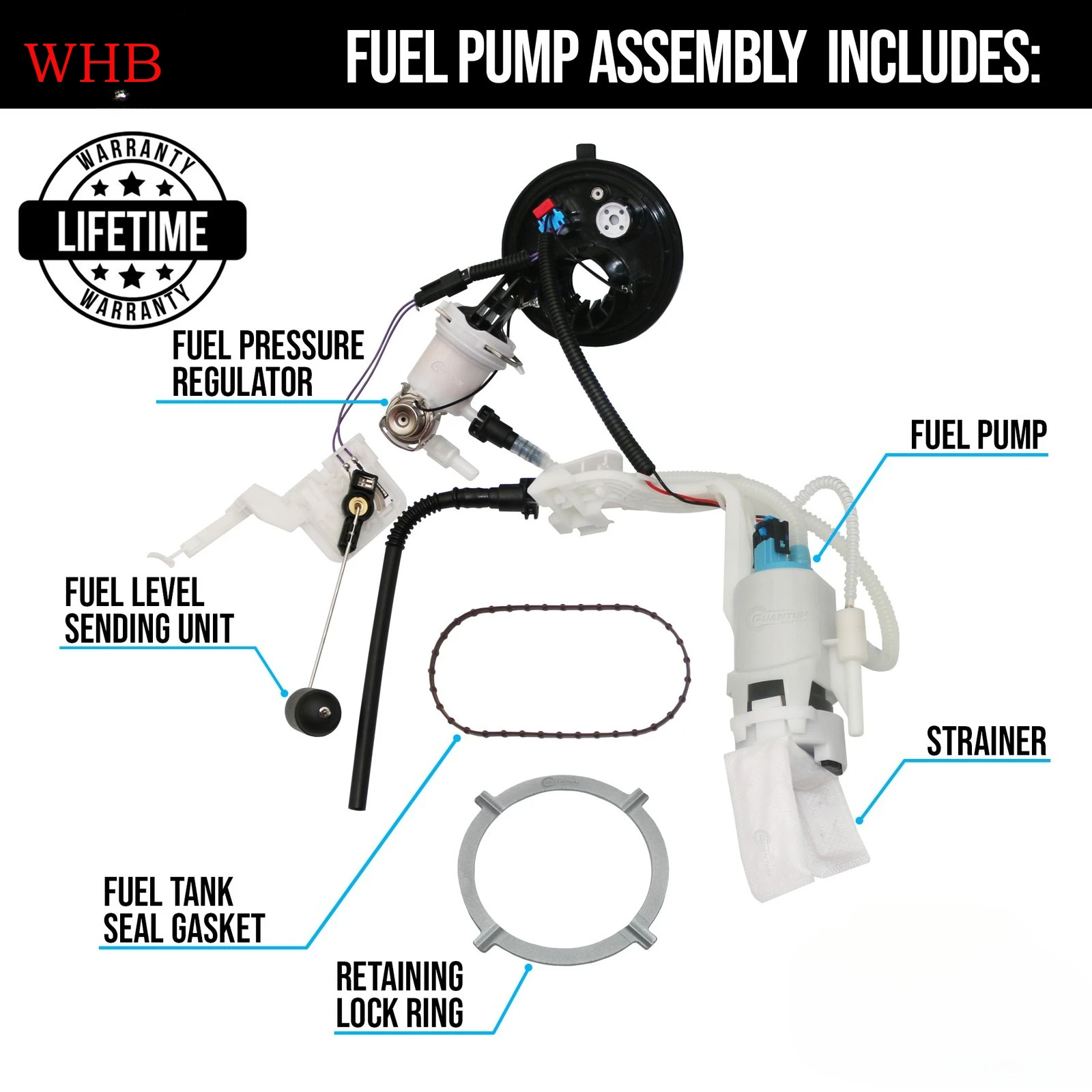 WHB 75069-08D Motocycle Fuel Pump Assembly Fuel Pump Module FOR Harley-Davidson Electra Glide CVO 2008-2024 2014 2015