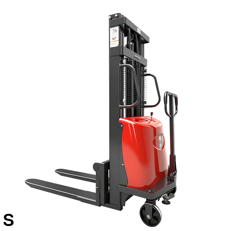 Customized Lifting Semi Electric Stackers Forklift Walking Type Hand Stacking Pallet Truck Stacker For Sale