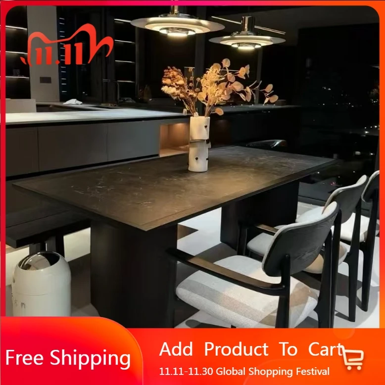 

Vintage Wood Dining Table High Quality Salon Aesthetics Poker Restaurant Table Lounge Reception Mesas De Jantar Salon Furniture