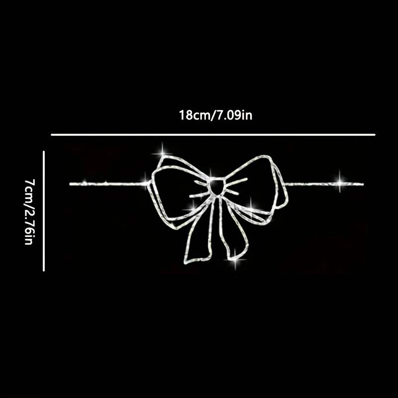 Removable Vinyl Wall Decal Shiny Bow Sticker, Art Decals for Bedroom and Living Room Decor,  Washing Machine, Mirror Decoration