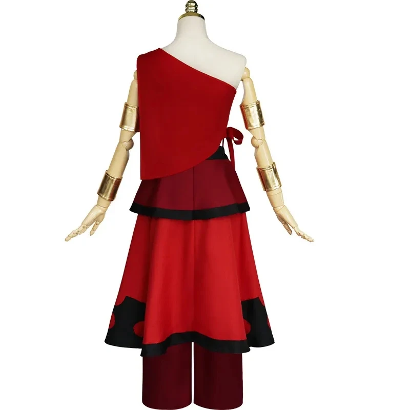 Costume Cosplay de la Nation du enquêter d'Anime Katara Avatar le Dernier maître de l'air, Uniforme Rouge, Vêtements de Carnaval d'Halloween pour Femme Adulte