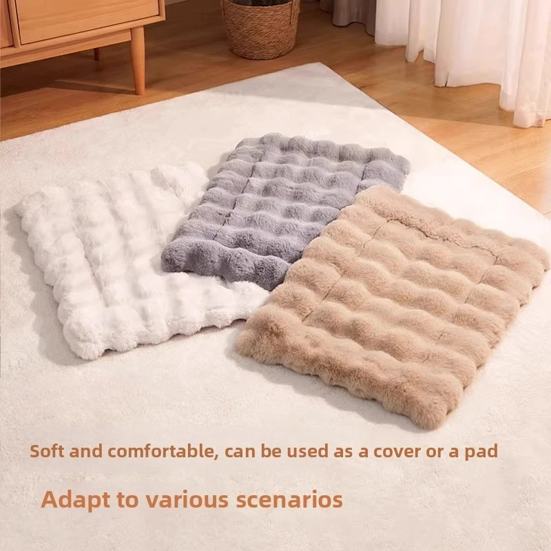 Alfombra de Felpa para Perros y Gatos - Cama para Mascotas para Todas las Estaciones, para Jaulas, Transportadores y para Dormir | Manta Cálida y Suave para Mascotas con Soporte Acolchado