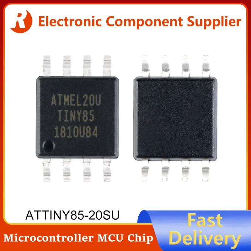 5Pcs ATTINY85-20SU ATTINY85 20SU ATTINY SOIC-8 SOIC8 Brand New Original 8KB 20MHz 8Bit Microcontroller Chip in Stock Fast Delive