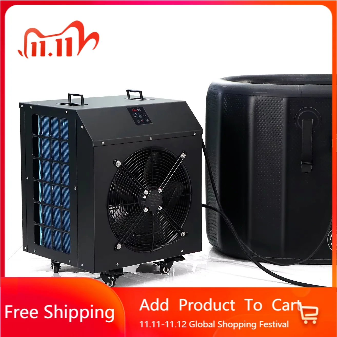 1HP Drop‑Stitch Inflatable Ice Bath Tub with Water Chiller Machine and Filter for Athlete Recovery