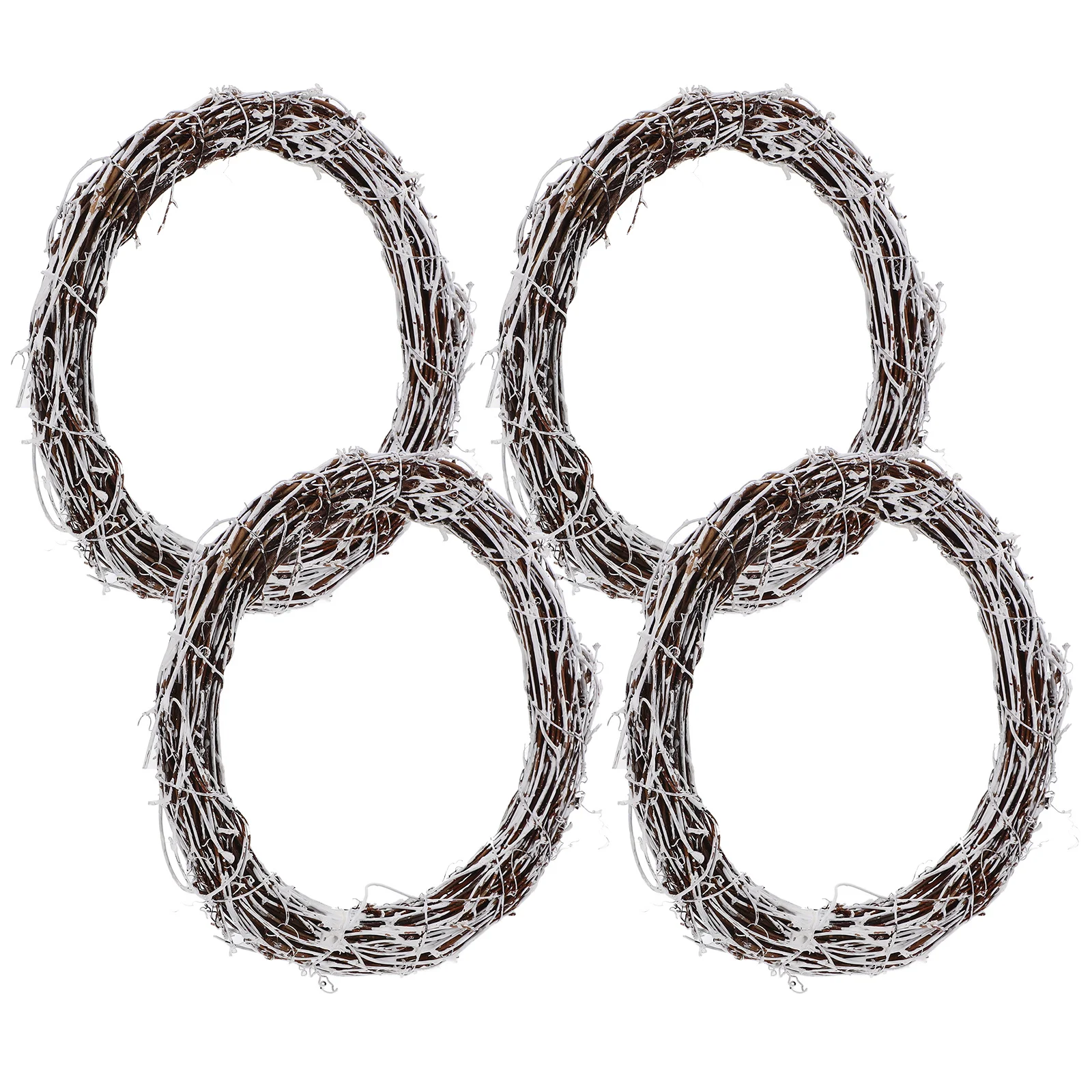 กรอบพวงหรีดหวาย 4 ชิ้น สไตล์เรียบง่าย สำหรับงานฝีมือ DIY วงกลมสำหรับตกแต่งเทศกาล อุปกรณ์ทำพวงหรีดดอกไม้ วงหวาย DIY