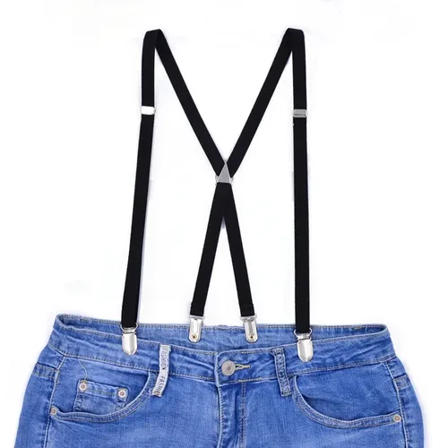 Tirantes elásticos ajustables para hombre y mujer, 4 Clips de 1,5 CM de ancho, tirantes para adultos, accesorios para niños y niñas