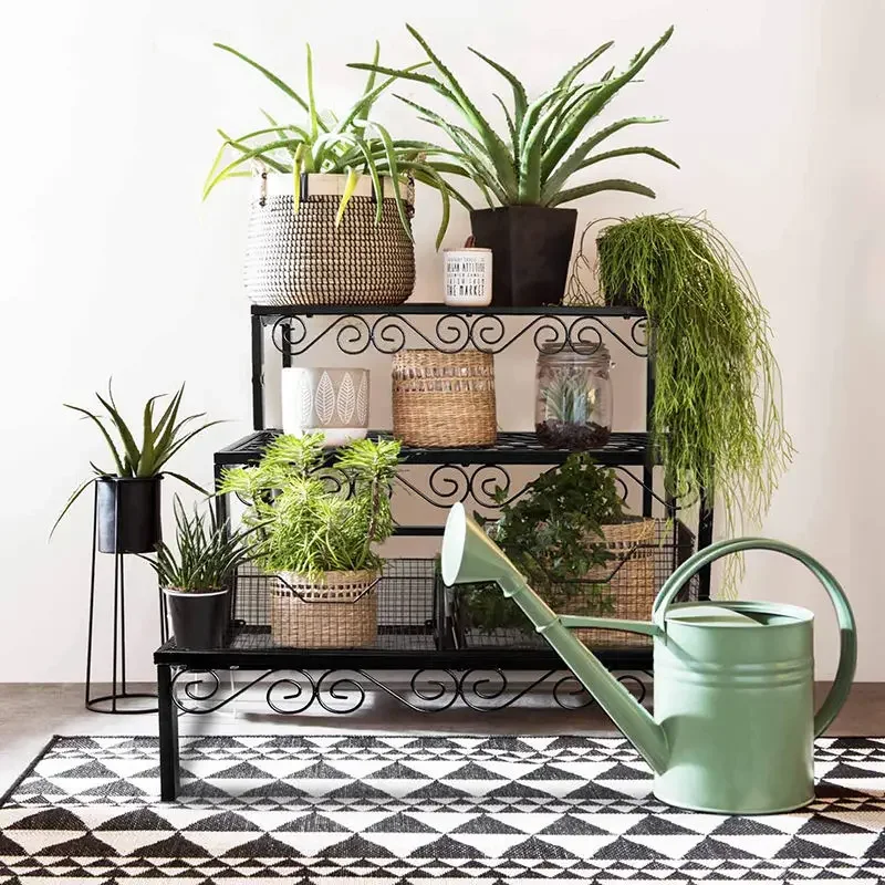 2026 Wholesales Multi-layer Plant Rack Garden Flower Pot Shelf Rack Indoor Balcony Outdoor Metal Ladder Flower Stand Rack