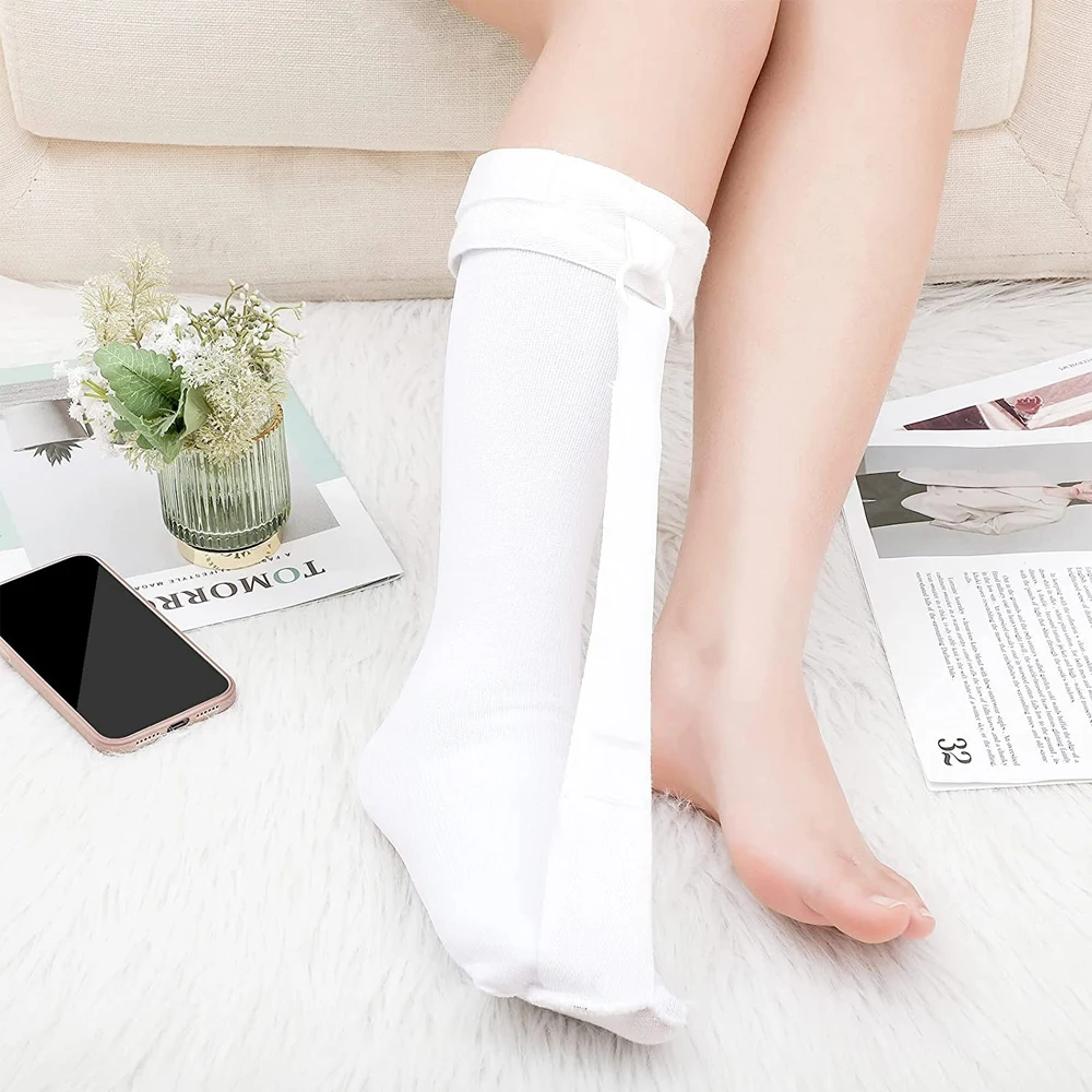 Plantar Fasciitis Stretch Night Sock Single Strap Night Sock Regulowane szyny skarpet na zapalenie powięzi podeszwowej w nocy zapewniające komfort