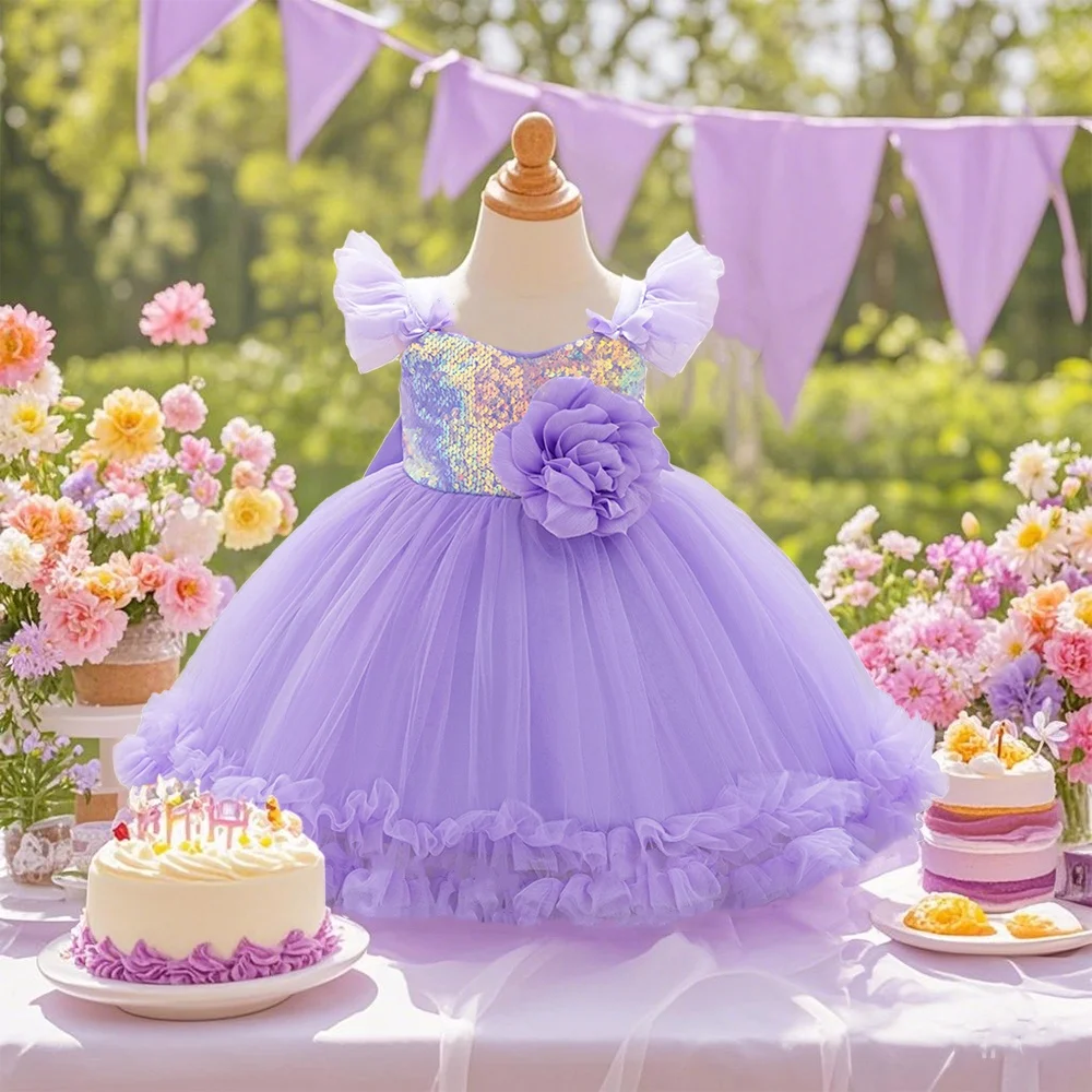 

Birthday Flower Princess Dress Baby Girl's Birthday Party Dress Baptismal Dress Preschool Summer Dress Cute Girl's Dress