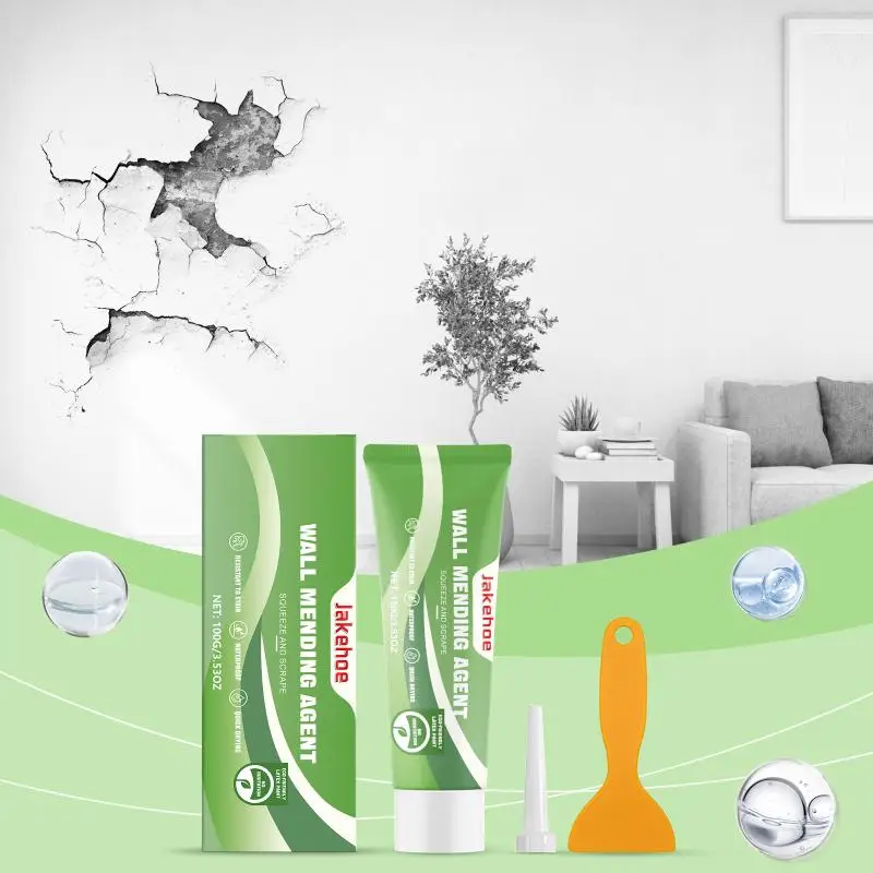 

Wall Mending Agent 100g Wall Repair Cream with Scraper Paint Valid Mouldproof Quick-Drying Patch Nail Hole Restore