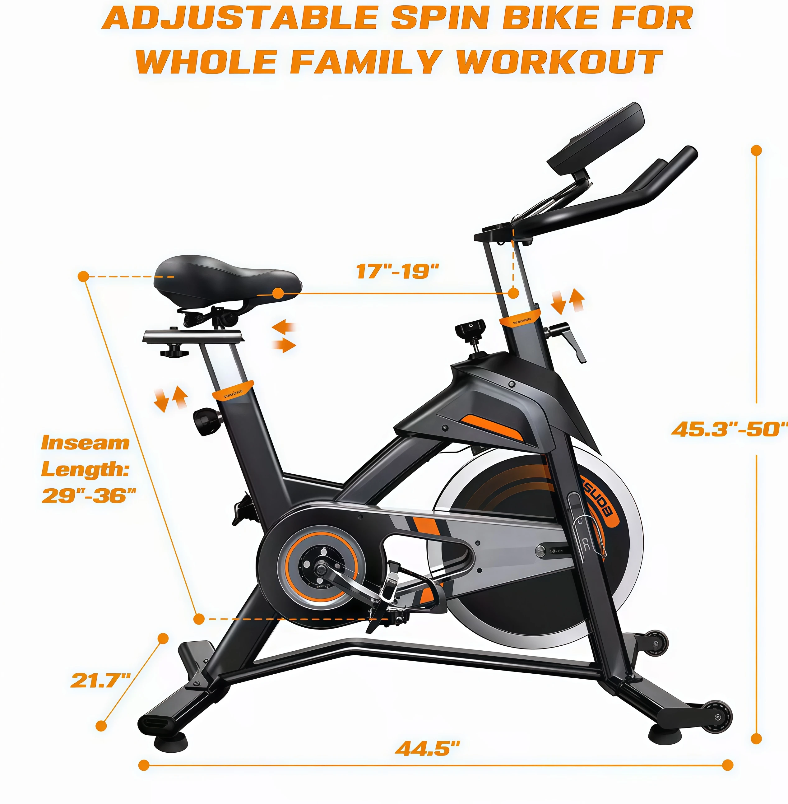 Commercial Spinning Bike Wool Felt Brake LCD Display Indoor Cardio Bodybuilding Exercise Bicycle