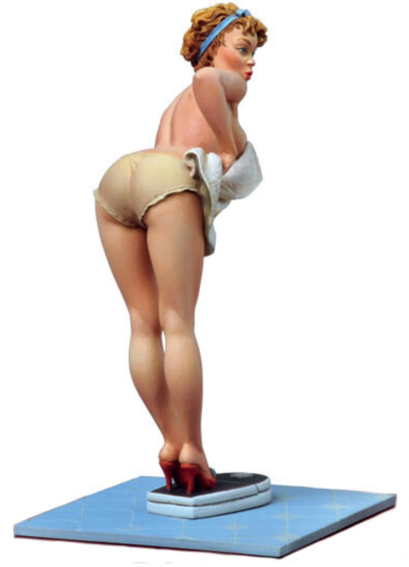 1/22 80mm Resin Model Sexy Girl Weighing Weight Self-Assembly (Not Colored) Free Shipping