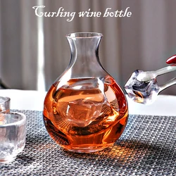 Glass Wine Bottle Decanter Ice Jug Cocktail Champagne Concave Liner Cooling Tools Pourer Wine Container Creative Japanese Style