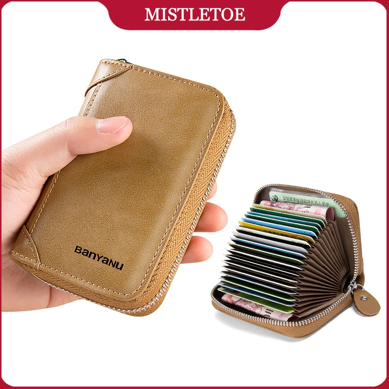 

Small Driver License Holder Bag Cowhide Genuine Leather Purse Anti RFID ID Credit Card Holder Wallet for Men