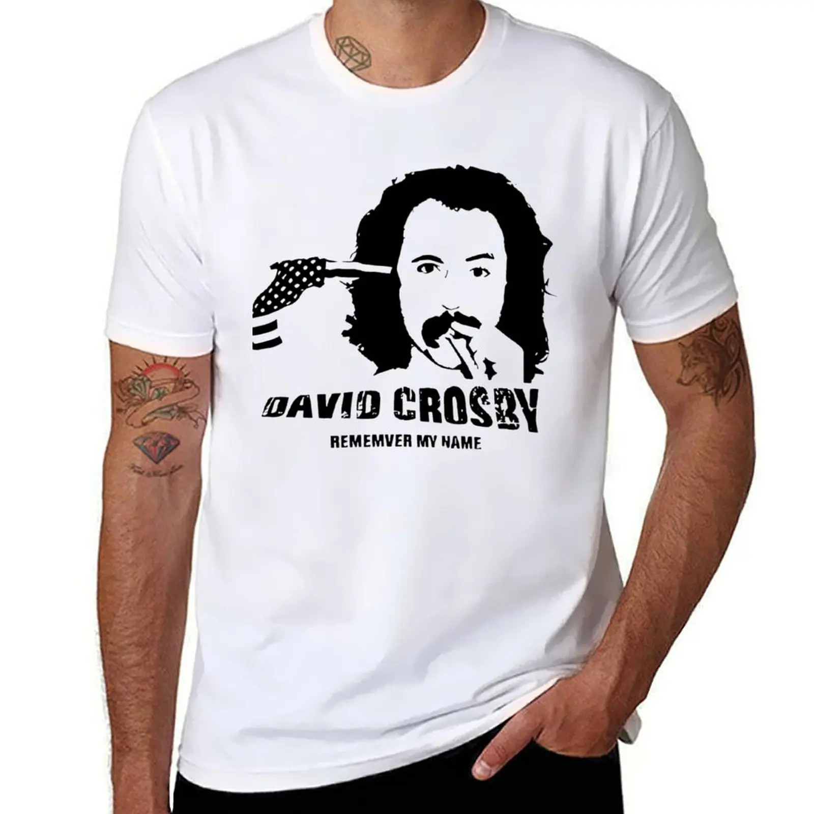

David Crosby black T-Shirt man t shirt luxury men t shirt cotton 100% man t shirts cotton T-Shirt