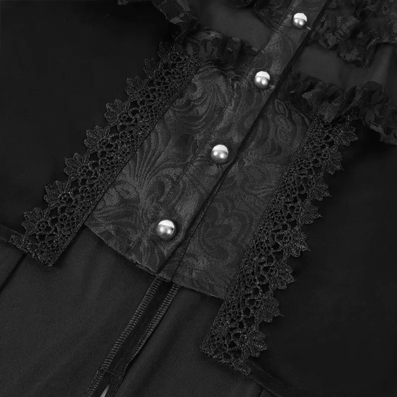 Medieval Women Trench Gothic Tailcoat Slim Dark Stand Collar Court Tuxedo Single-breasted Vintage Party Stage Cloth