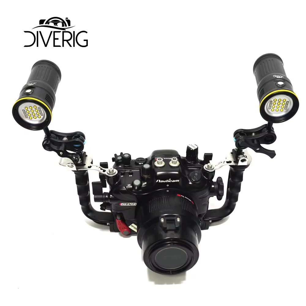 Linterna LED de buceo, iluminación subacuática, 6000 lúmenes, 6 x XHP70, 100m, resistente al agua, para fotografía, vídeo, luz de relleno, sea60