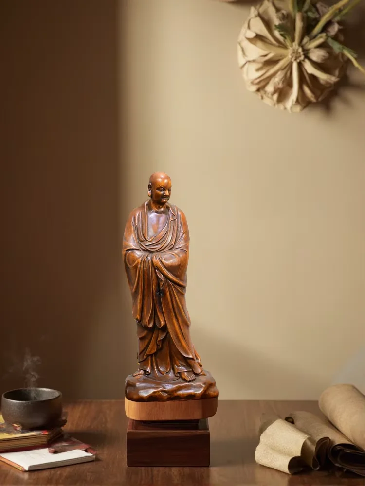 Old Boxwood Amitabha Buddha Arhat Standing Buddha study screen Amitabha Amass wealth Ornaments Worship Hall Town house
