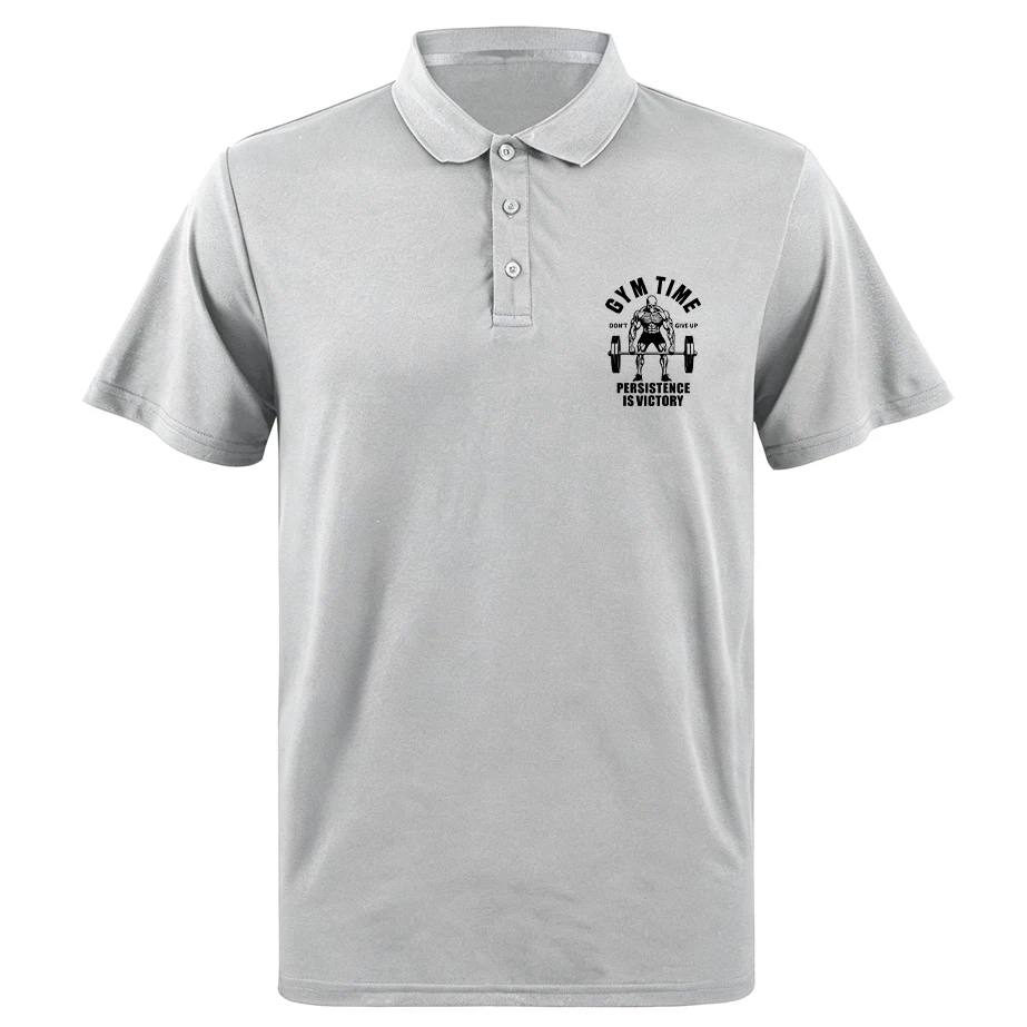Polo homme Gym Time Persistence Prints, hauts à revers basiques confortables, t-shirts d'été à manches courtes, vêtements décontractés et sportifs pour homme