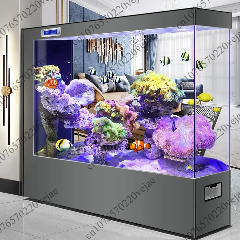 2025 New Ultra White Glass Lazy Person No Water Change Living Room Large Floor Standing Self Circulating Ecological Aquarium