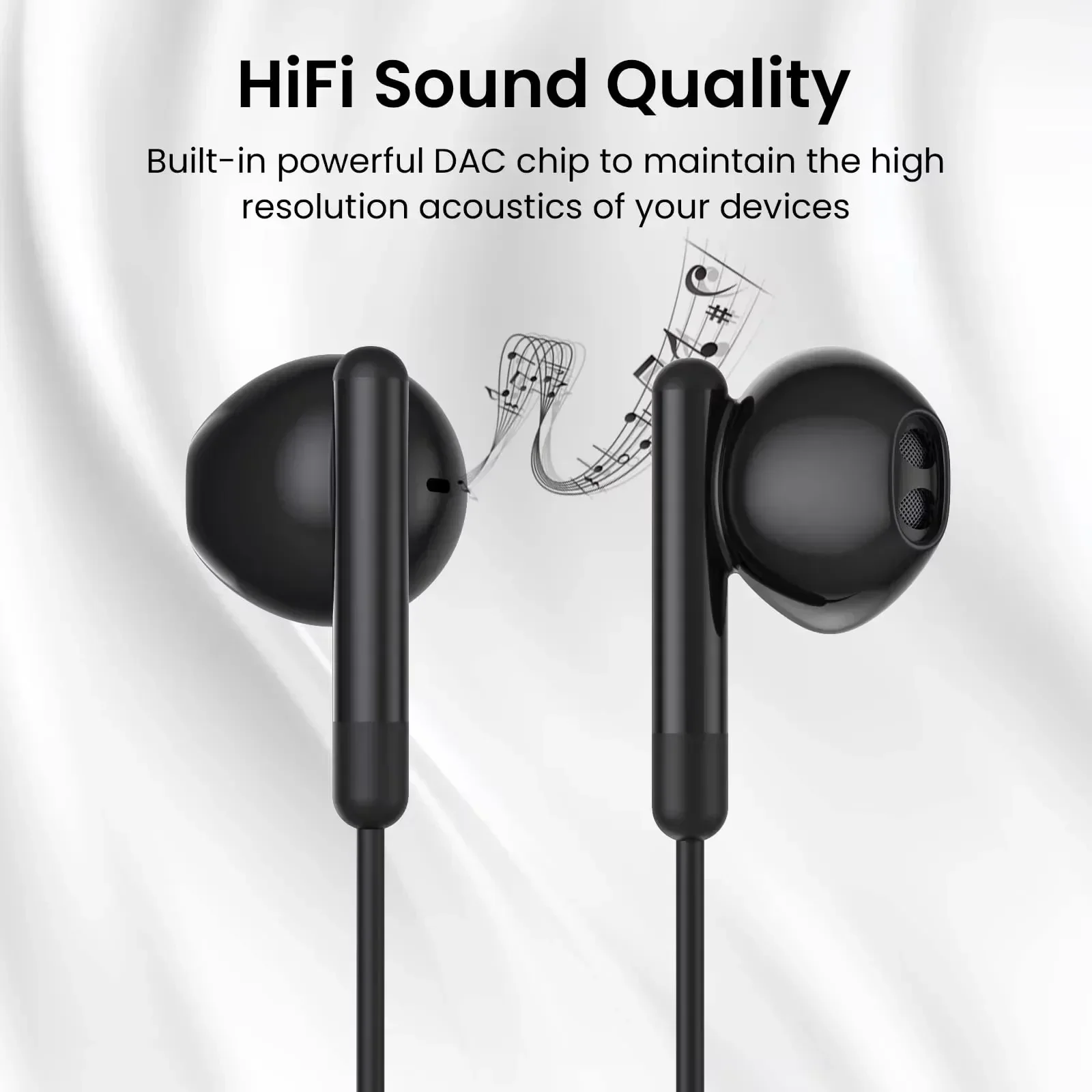 

ZLRLMHY For iPhone 15 16 Samsung Xiaomi Realme USB Type C Headphone Bass Stereo Volume Control Earbud Mic 3.5mm Wired Earbuds