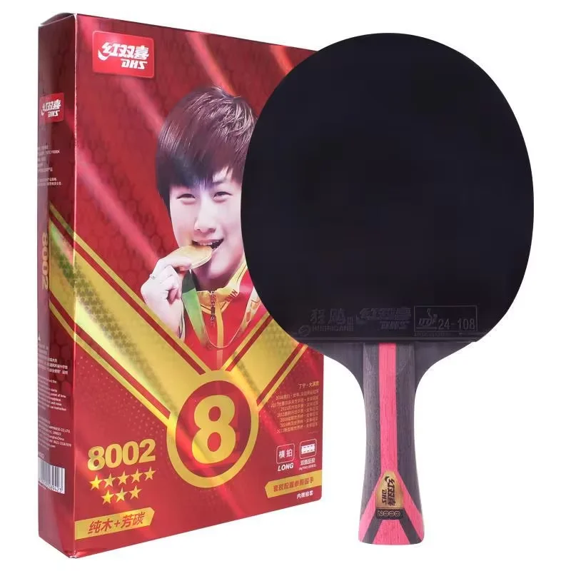Racchetta da ping pong innovativa professionale DHS 8 Star 8002/8006 originale con pagaia in carbonio ALC Hurricane 3 e 8 con borsa
