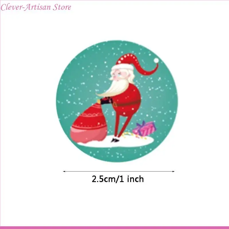 E06B 메리 크리스마스 스티커 500pcs XMAS 테마 스티커 파티 호의