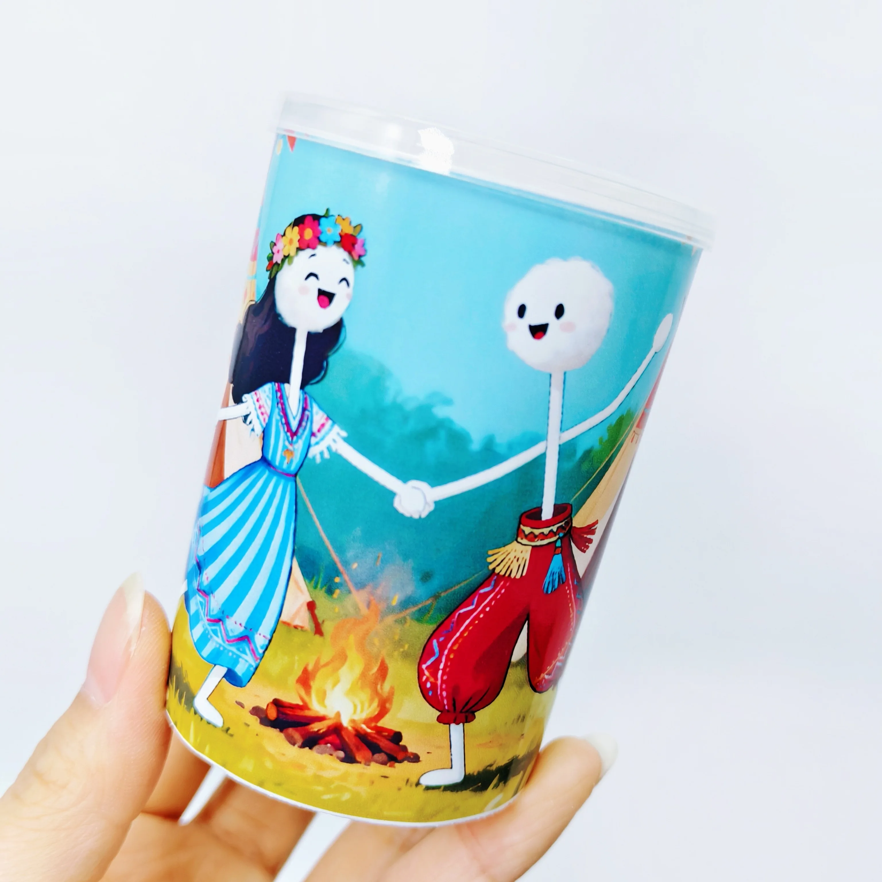 보헤미안 테마 이중 헤드 두꺼운 면봉 스크류 스푼 면봉 300개/400개