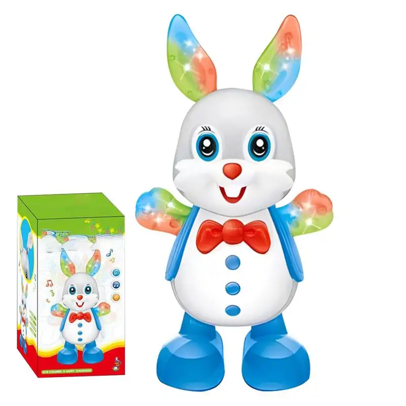 Music Activated Dancing Rabbit Rabbit Musical Toy Cartoon Body Twist Toy With Dynamic Music & Cool Lights Adorable Interactive