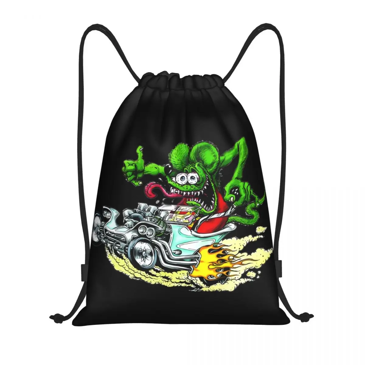 Custom Rat Fink Drawstring Bags for Shopping Yoga Backpacks Men Women Animation Anime Cartoon Sports Gym Sackpack