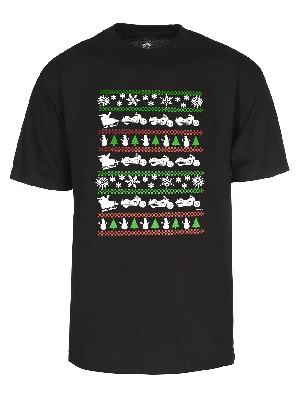 Mens Christmas Santa Biker Sleigh T Shirt