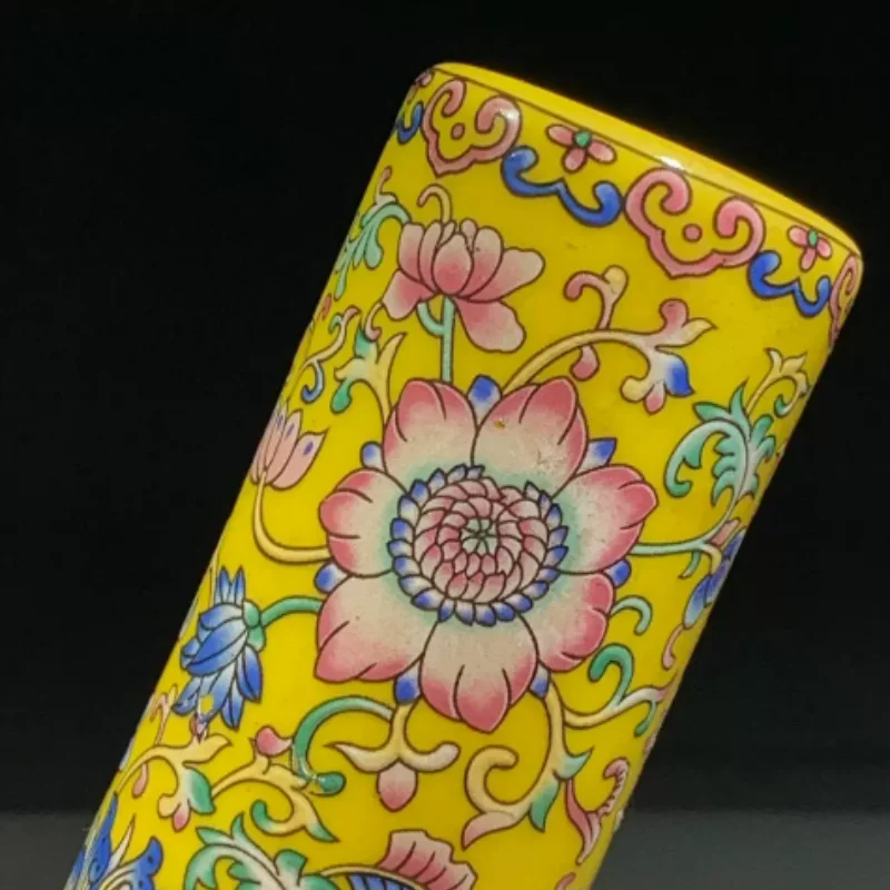 Antique Qing Qianlong Ceramic Floral Pattern Incense Barrel Pair - Chinese Style Folk Art Tabletop Collectible