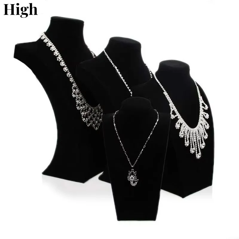 Necklace Stand Jewelry Black Model Mannequin Display Pendants Holder Jewellery Organizer Shelf Neck Bust Showcase Wholesale