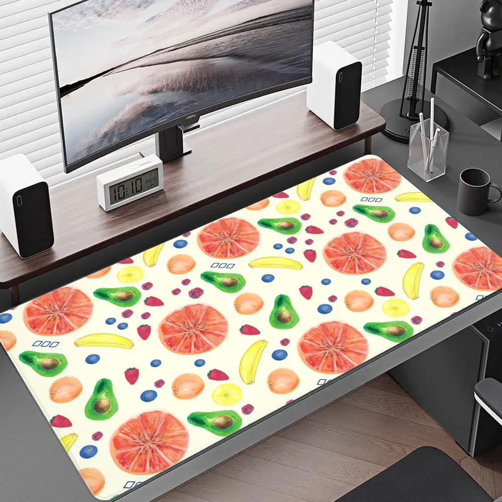 Fruit Illustration Desk Mat Gamer Natural Rubber Mousepads Mouse Pad Office Desk Pads Large Mousepad Mouse Mats For Computer