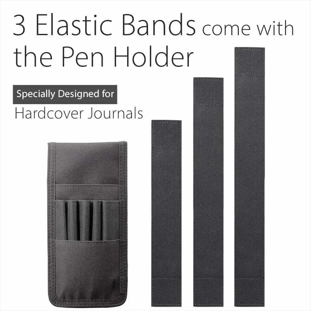 Universal Adjustable Pencil Holder Elastic Band Durable Fabric Pen Sleeve Case Detachable Rulers Container for Books Binders