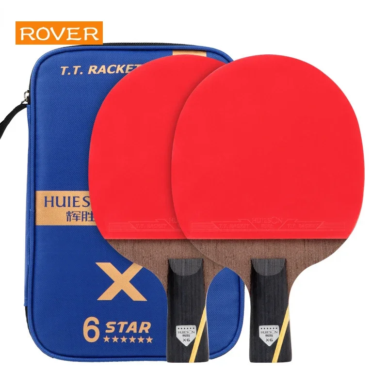 4/ 6 Star table tennis racket Professional Ping Pong Carbon Super Powerful Bat For Adult Club Training Upgraded  2Pcs Carbon