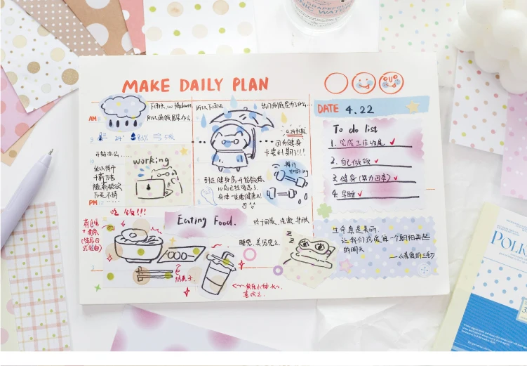Journal GO 30 Blatt Polka Dots Stickerbuch Koreanischer Stil Punktmuster Notizblock für Journaling, Scrapbooking, Basteln, DIY-Material – Detail 11