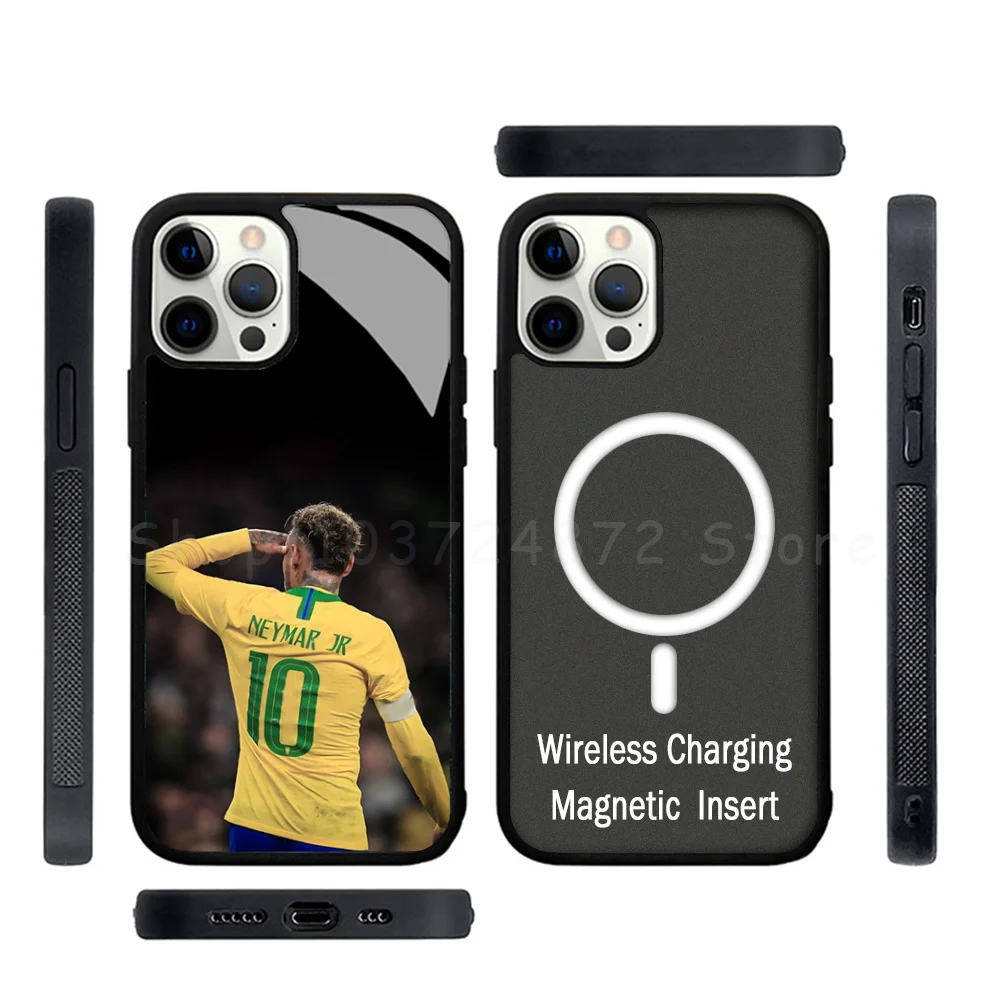 

N-Neymar Phone Case Strong Magnetic For IPhone 15 14 13 Pro Max Mini Alex Mirror For Magsafe Wireless Charging Cover