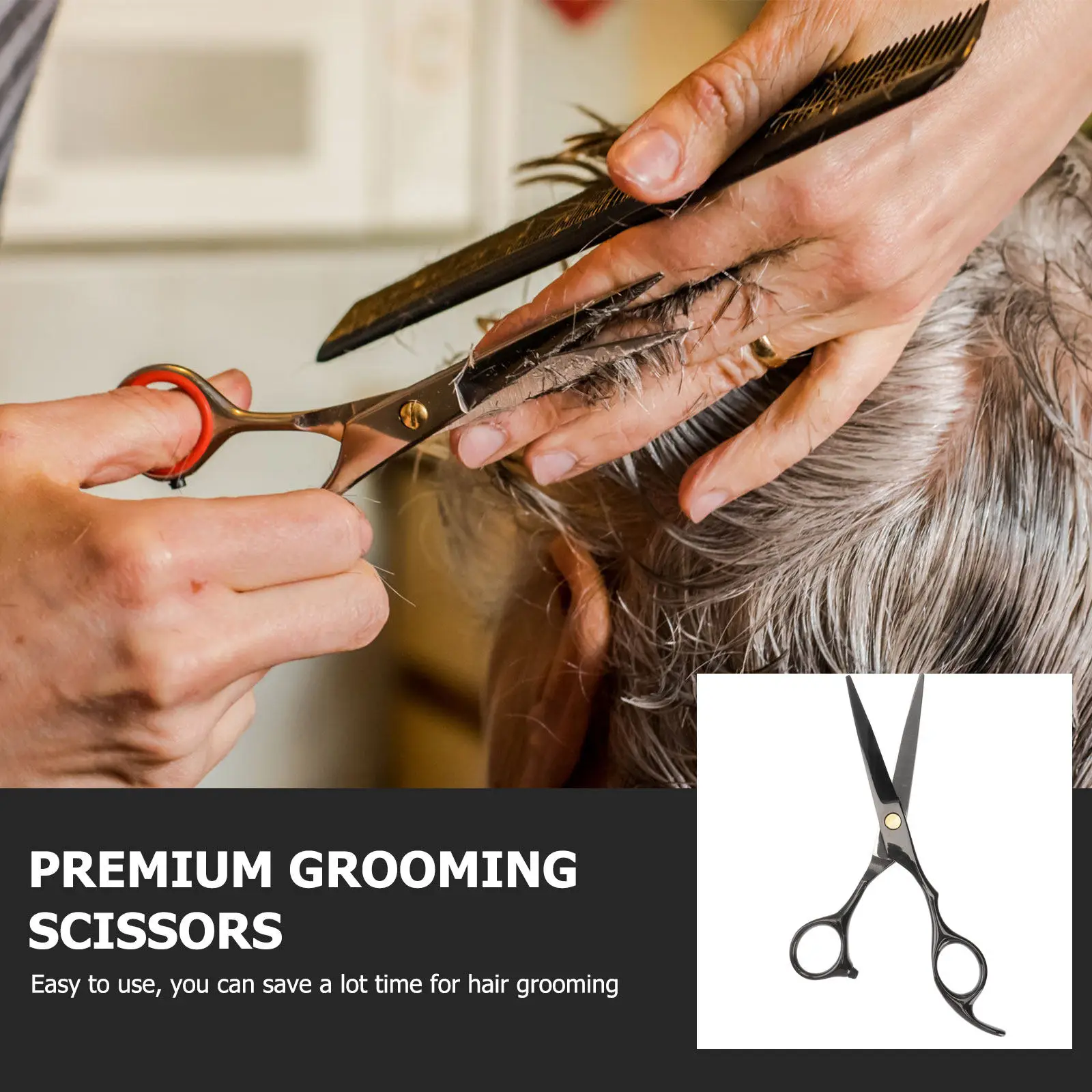 

6.0 Inches Professional Hair Scissor Creative Hair Cutting Tool Barber Hair Scissor Hair Salon Scissor (Black)