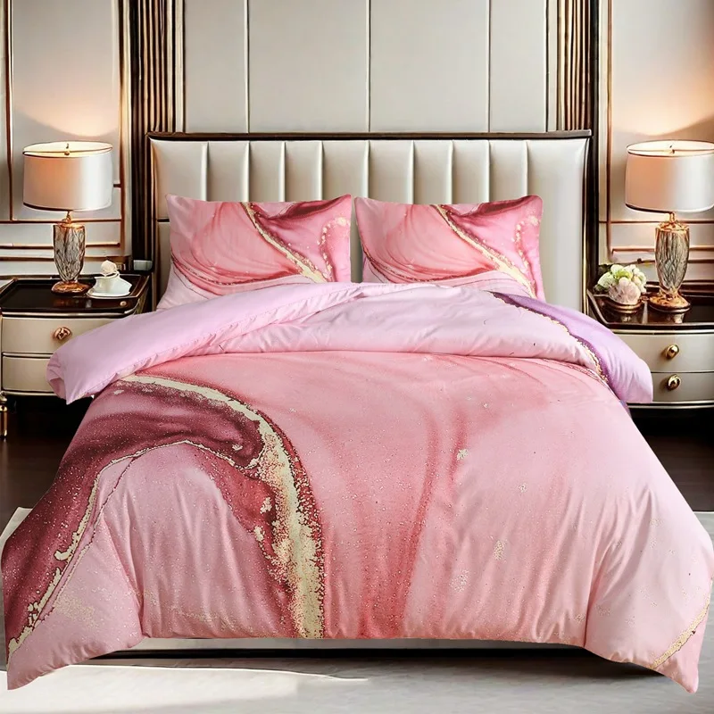 Digital printing large version quilt cover three-piece set (quilt cover + pillowcase) printing bedding kit, no sheets