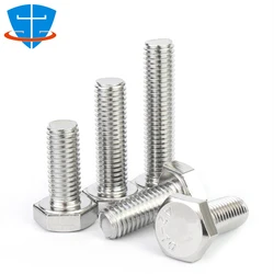 Tornillo Hexagonal de acero inoxidable 304, cabeza externa DIN933, M3, M4, M5, M8, M10, M12, M14, M16, M6