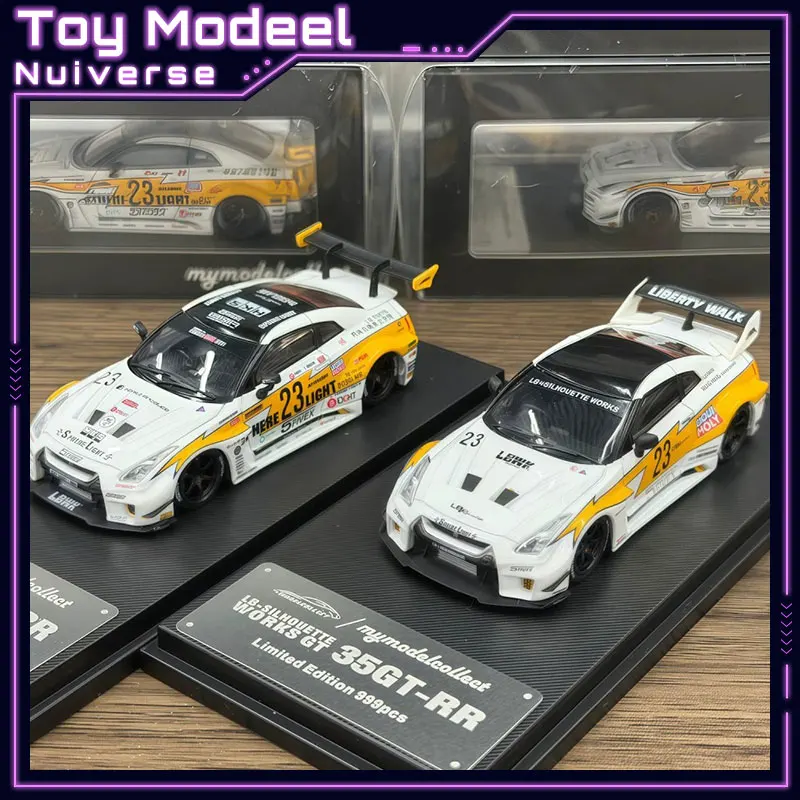 mc-lb-silhouette-works-gt-35gt-rr-1-64-scale-high-quality-diecast-alloy-simulation-car-model-collectible-ornament-perfect-gift
