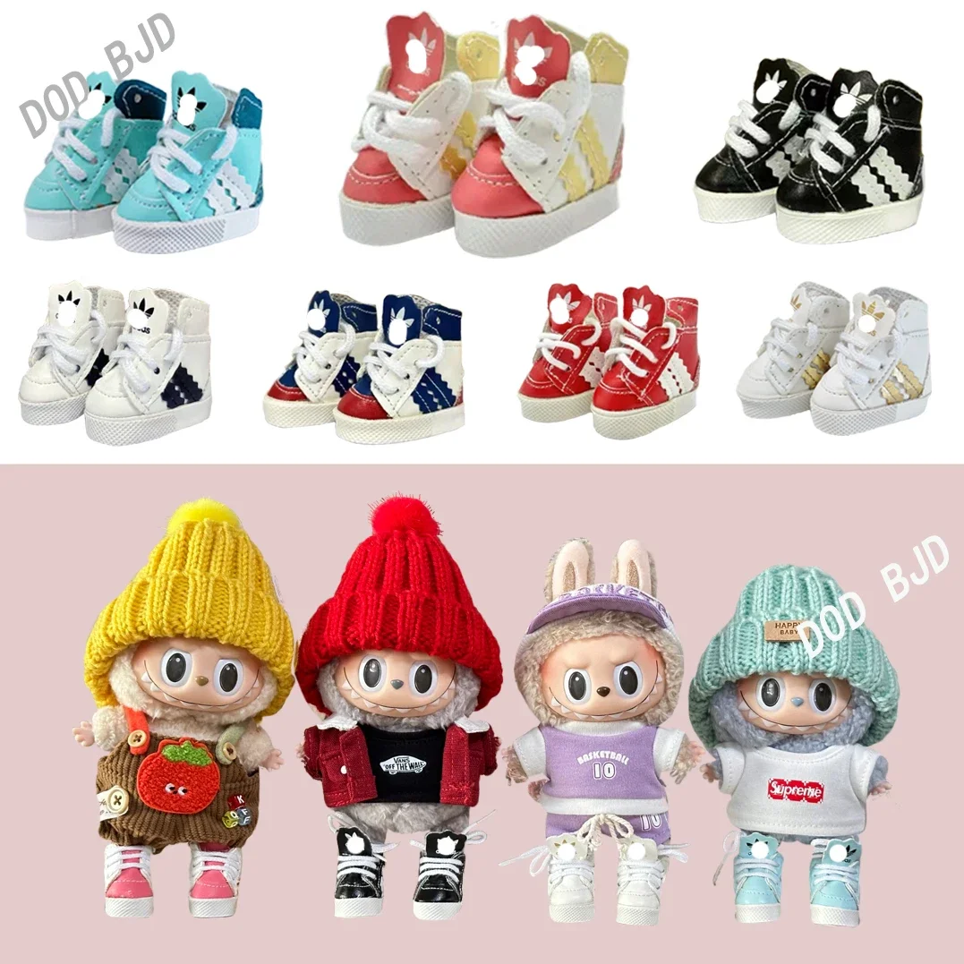 أحذية Labubu (4*1.8 سنتيمتر) دمية أحذية رياضية ، ل 17 سنتيمتر معكرون أفخم و 15 سنتيمتر EXO القطن دمية و 1/6 BJD ملابس دمى اكسسوارات الأحذية #2