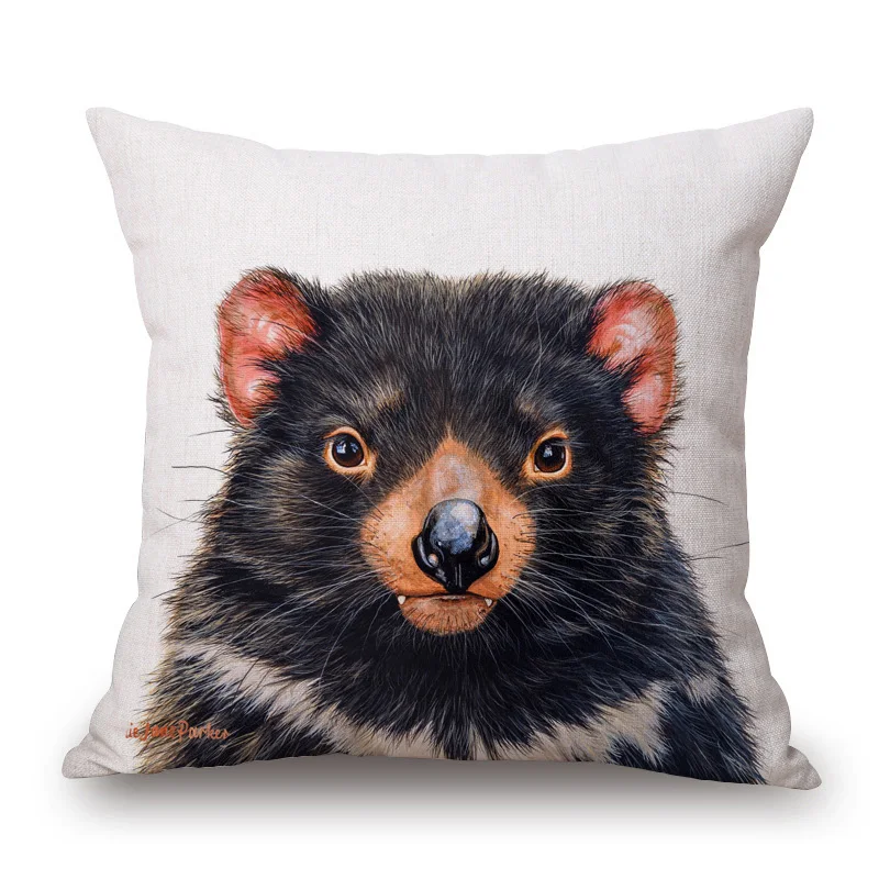 Australian Animals Wombat Kangaroo Possum Kookaburra Birds Koala Poster Cushion Cover Decorative Pillow Case