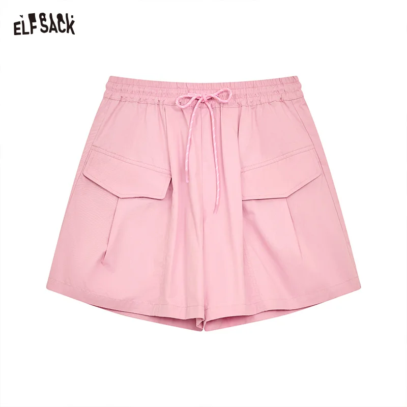 ELFSACK 2025 Summer New Arrivals Pink High Waisted Casual Shorts For Women