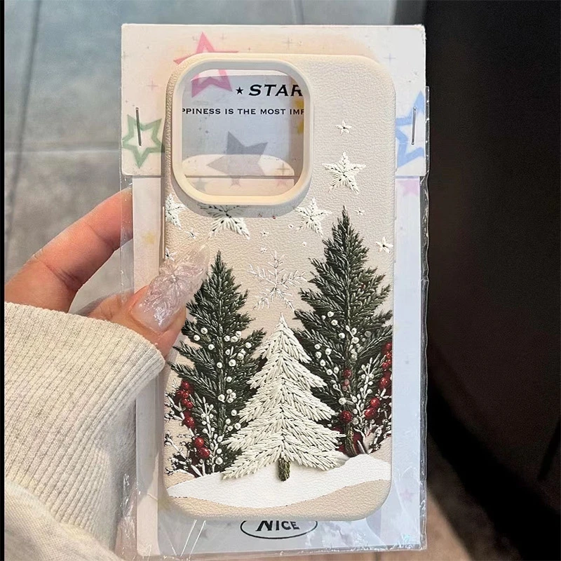 Coque de téléphone Design arbre de noël, étui pare-chocs en Silicone antichoc pour iPhone 17 Pro Max 16 15 14 13 12 11 XS X XR 16 Plus 17